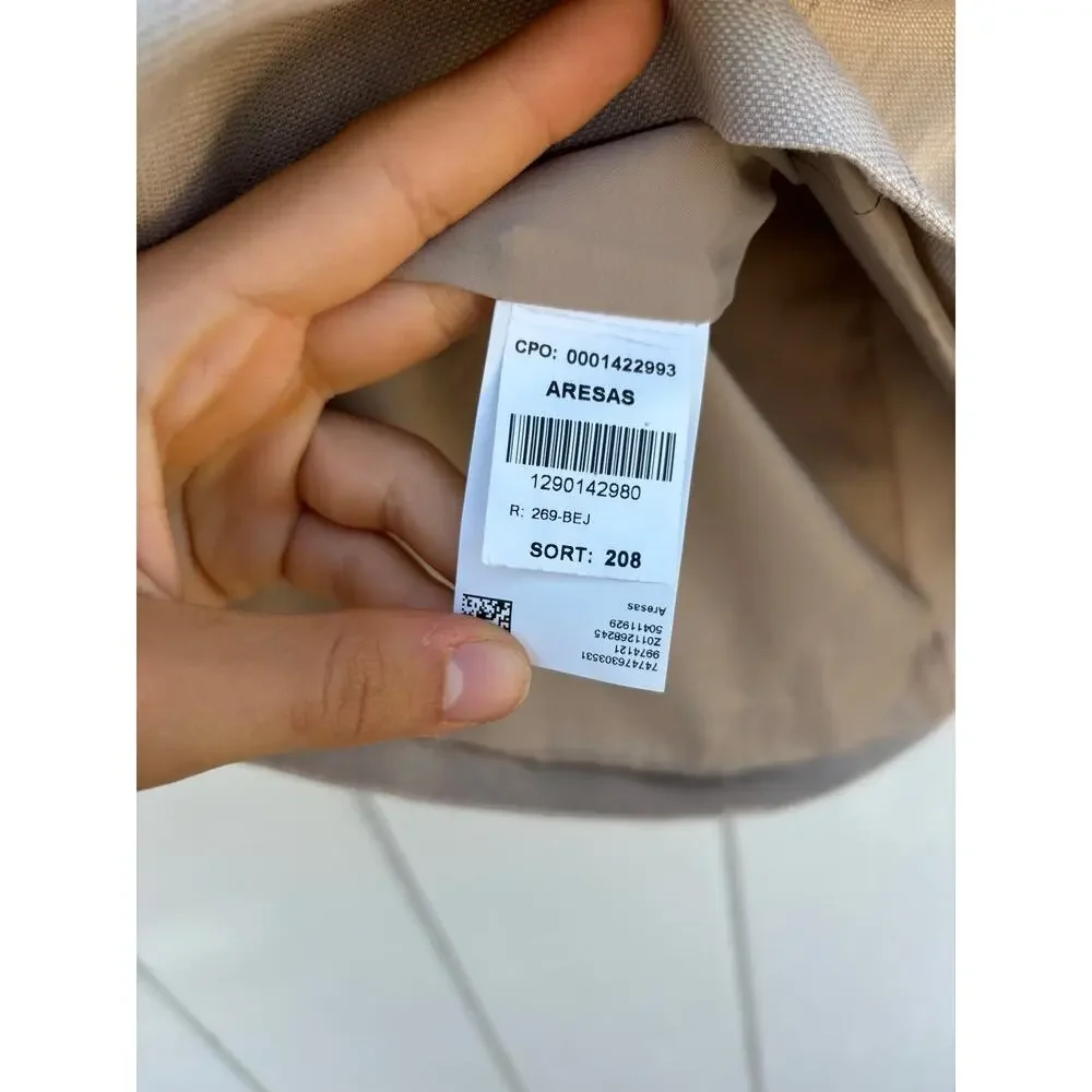 HUGO BOSS Aresas Blazer, Women's Beige Linen, Two‎ Clasp Closure, Sz 8 - Picture 6 of 7